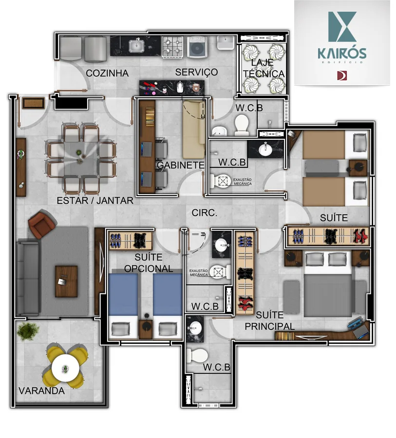 Apartamento tipo · Planta 01
