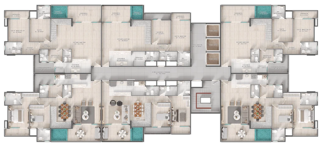 Cobertura duplex · pavimento inferior