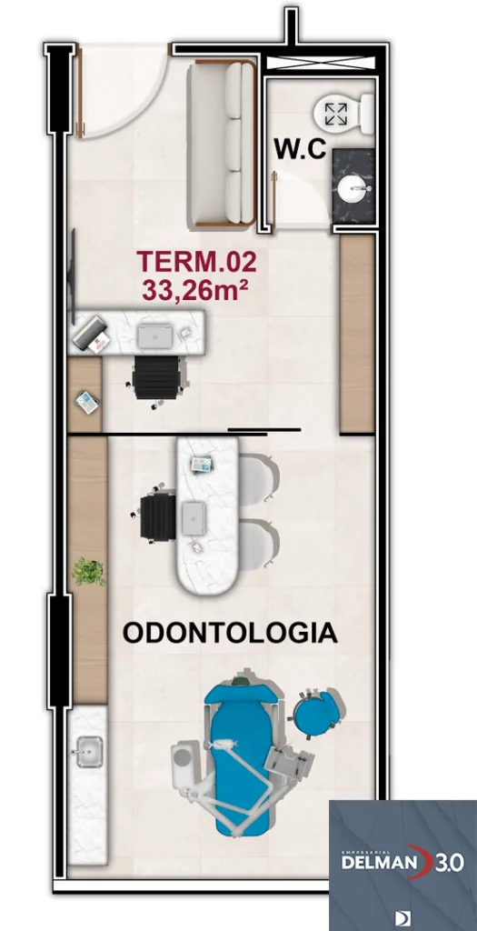 Delman Empresarial 3.0 · Sala comercial · Terminação 02