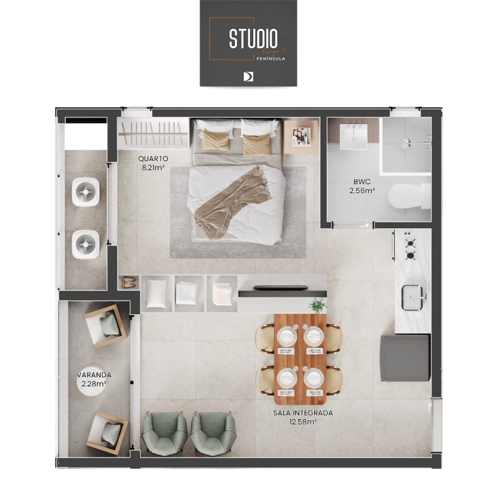 Apartamento tipo A · 30,08 m²